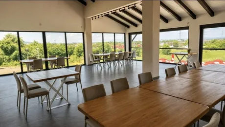 Vedere spre terasă din salonul interior